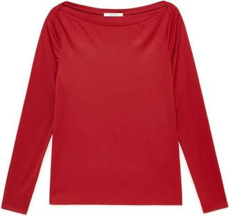 Maliparmi Plane Poly Jersey T-Shirt - Dames - Longsleeves - Rood - M - Polyester - Tops