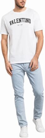 Valentino Mens Valentino Mens T Shirts Regular Fit Crew Neck Short Sleeve Cotton Summer Tee - White - Size: 42