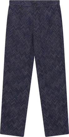 Missoni Rechte broek - Heren - Slim Fit Broeken - Blauw - M - Katoen - Broeken