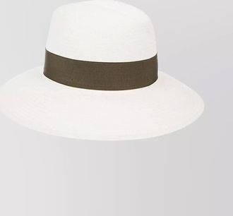 Borsalino panama hat with bow detail and wide brim