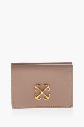 Off-white Portafoglio JITNEY MINI COMPACT in Pelle con Dettaglio Arrow Dorato Off-White