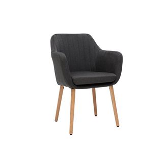 Miliboo Sill&oacute;n Escandinavo Gris Oscuro Y Patas Roble Aleyna