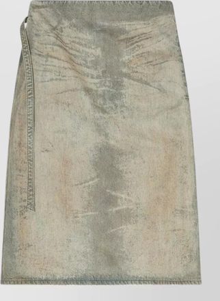 Diesel cotton denim midi skirt belt loops