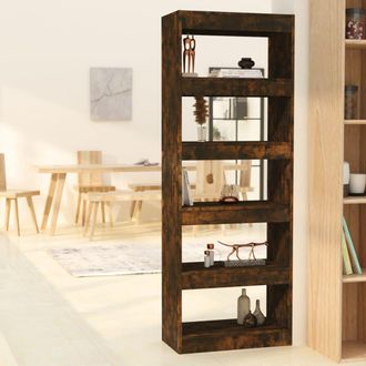 vidaXL Estanter&iacute;a/divisor Madera Ingenier&iacute;a Roble Ahumado 60x30x166 Cm Vidaxl