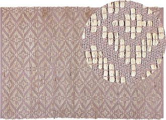 Beliani Rug GERZE Pink 160 x 230 cm Cotton