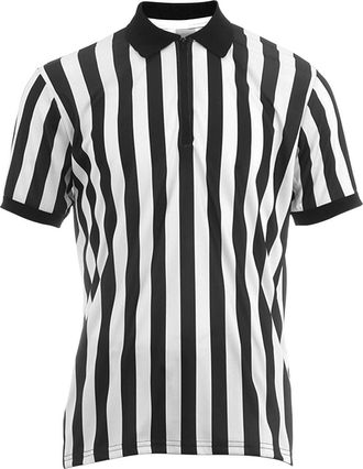 Generic Referee Shirt Womens,Collared Halloween Ref Costume | Breathable Referee Cosplay Shirt for Baseball Soccer Wrestling Cheerleading Halloween Men Women