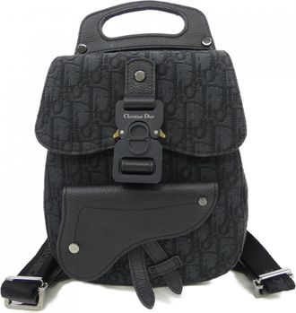 Dior Black Navy Jacquard Backpack (Pre-Owned)