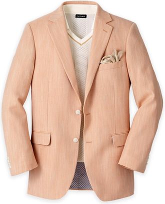 Paul Fredrick Cotton Blend Herringbone Single Breasted Notch Lapel Sport Coat