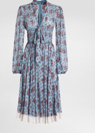 Dolce & Gabbana Small Flower Bouquets-print Chiffon Dress - Woman Dresses Multicolor 36