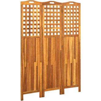 vidaXL Biombo De 3 Paneles Madera Maciza De Acacia 121x2x170 Cm Vidaxl