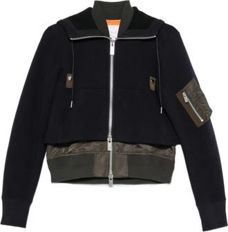 sacai Sponge Sweat Hoodie - Dames - Bomber jackets - Blauw - S - Katoen - Jassen