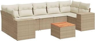 vidaXL Vidaxl - Juego De Sof&aacute;s De Jard&iacute;n Con Cojines Beige 8 Pzas Rat&aacute;n Pe