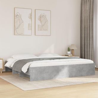 Berkfield Home Bed Frame without Mattress Concrete Grey 180x200cm Engineered Wood | Size: Super King