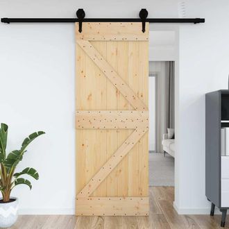 Berkfield Home Door NARVIK 70x210 cm Solid Wood Pine in Brown