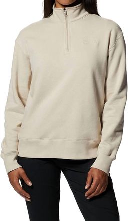 Mountain Hardwear Logo 1/4 Zip Jacket In Wild Oyster