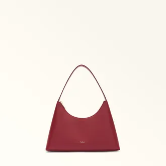 Furla Diamante Shoulder Bag S Ciliegia D Red Sidney Calf Leather Woman