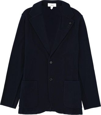 Lardini Black Cotton Single-Breasted Blazer