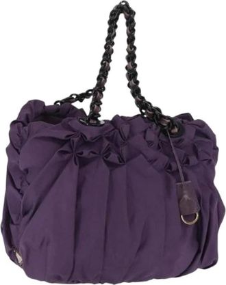 Prada Pre-owned Shoulder Bags, female, Purple, Size: ONE SIZE Pre-owned Vintage Nylon Shoulder Bag