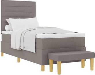vidaXL Box Spring Bed with Mattress Taupe 90 x 190 cm Fabric vidaXL