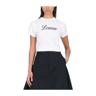 Loewe T-Shirts, female, White, Size: L Relaxed Fit T-Shirt in Cotton