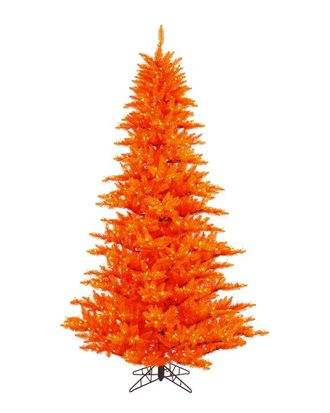 Vickerman 10Ft Orange Fir Artificial Christmas Tree, Orange Dura-Lit Led Lights