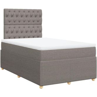 vidaXL Vidaxl - Cama Box Spring Con Colch&oacute;n Tela Gris Taupe 120x200 Cm