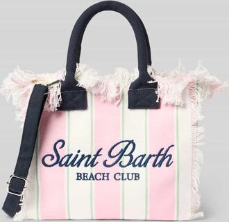 MC2 Saint Barth Handtasche mit Label-Print und Fransen Modell COLETTE in Rosa, Gr&ouml;&szlig;e 1