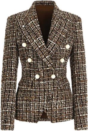 L.B.M. 1911 Double-Breasted Boucl&eacute; Tweed Jacket With Gold-Tone Buttons