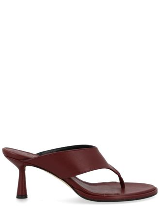 Aeyde Neutrals Refined Flared Heel Thong Sandals