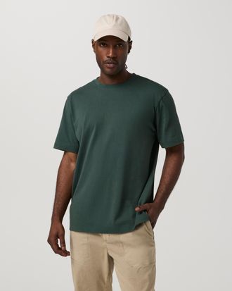 Vuori Clothing Short Sleeve Vuori Heavyweight T-Shirt - Relaxed Fit | Hemlock | XS, Size Extra Small
