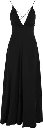 Aspesi Crepe de Chine Avondjurk - Dames - Avondkleed - Zwart - XS - Kleedjes