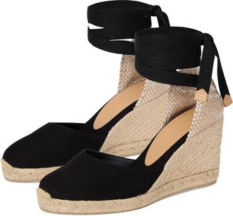 Castaner Womens Castaner Carina Sandal Black Wedge Heel Espadrille VER1111
