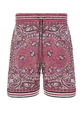 Amiri Mens Purple Space Dye Bandana Shorts