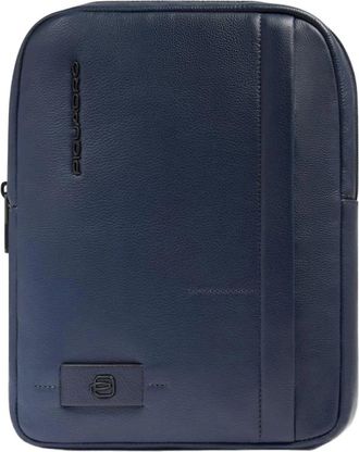 Piquadro i Pad Crossbody Tas - Heren - Schoudertassen - Blauw - ONE Size - Leer - Tassen