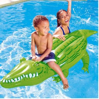 Trade Shop Trade Shop - Coccodrillo Cavalcabile Salvagente Gigante Gioco Gonfiabile 168 X 79 Cm