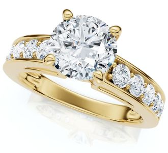 Pompeii3 Certified 3 Ct Diamond Engagement Ring Cathedral Lab Grown