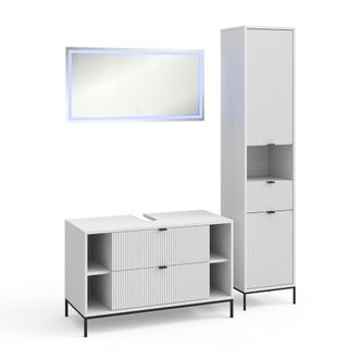 Vicco Juego De Muebles De Ba&ntilde;o De 3 Piezas Eliza, Blanco, 3 Partes, Vicco