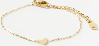 Simons Womens Shimmery heart golden bracelet