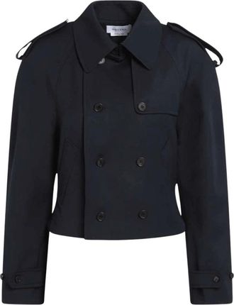 Alexander McQueen Jassen, Dames, Blauw, S, Blauwe Lichtgewicht Jas