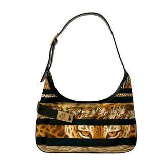 Ferragamo Leather Canvas Shoulder Bag (Pre-Owned)