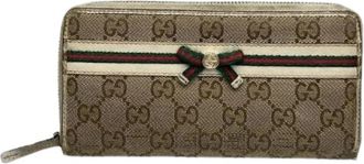 Gucci Pre-owned Leren Portemonnee - Dames - Vintage Accessoires - Beige - ONE Size - Leer - Vintage