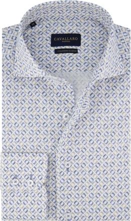 Cavallaro Heren, Overhemden, Blauw, Maat: M