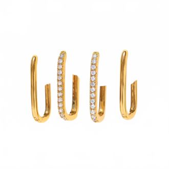 Girls Crew Duet Hoop Earrings Set In Gold
