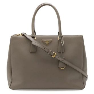 Prada Pre-owned Handbags, female, Gray, Size: ONE SIZE Pre-owned Saffiano Handbag