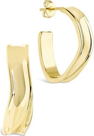 Sterling Forever Dayton Abstract Twist Hoop Earrings in Gold at Nordstrom Rack