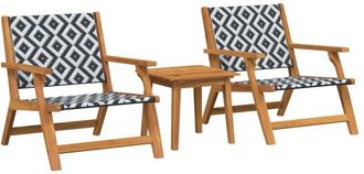 vidaXL Sillas De Jard&iacute;n Con Mesa 3 Pcs Negro 45 X 45 X 40 Cm Vidaxl