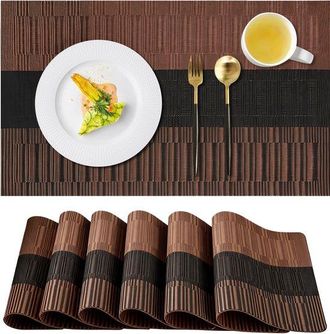 OEM Juego De 6 Manteles Individuales De 30 X 45 Cm, Antideslizantes, Impermeables Y Resistentes Al Aceite, Fabricados En Pvc Resistente Al Calor
