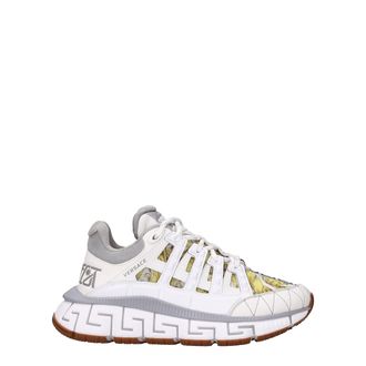 Versace White Leather Athletic Womens Sneakers