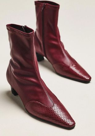 Maeve Cap-Toe Stretch Ankle Boots