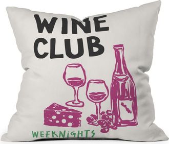 Deny Designs Club Print Throw Pillow in Wine Club White Multi at Nordstrom Rack